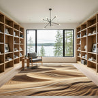 Golden Sandy Dune Swirls Rug