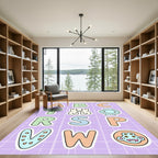Whimsical Alphabet Patchwork Multi-Color Rug
