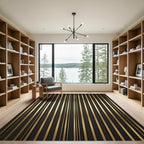 Dark Gold Vertical Stripe Rug