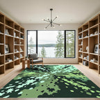 Jagged Green Abstract Bloom Rug