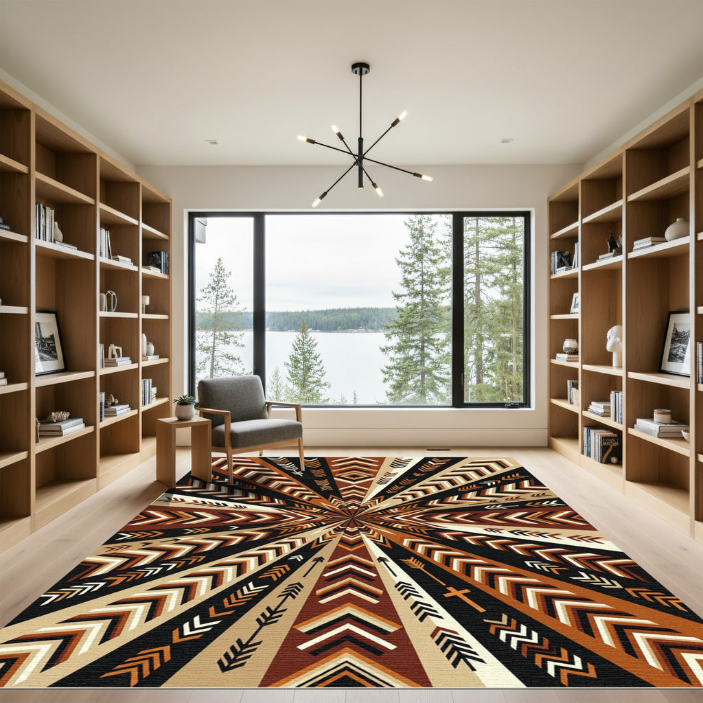 Geometric Tribal Earthy Tones Arrow Art Rug