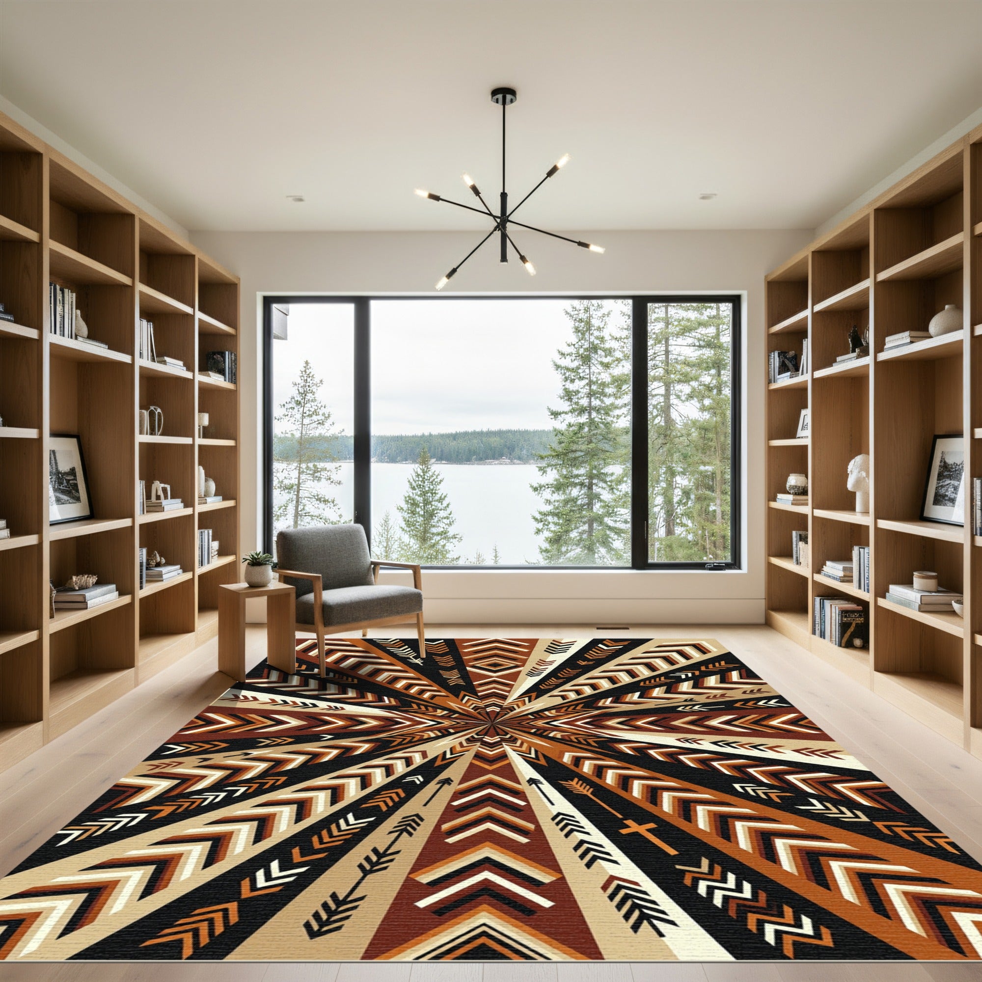 Geometric Tribal Earthy Tones Arrow Art Rug