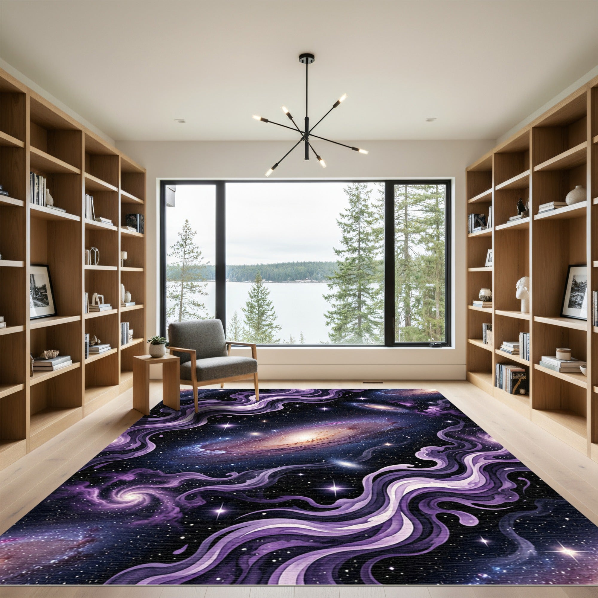 Ethereal Purple Cosmic Nebula Galaxy Rug
