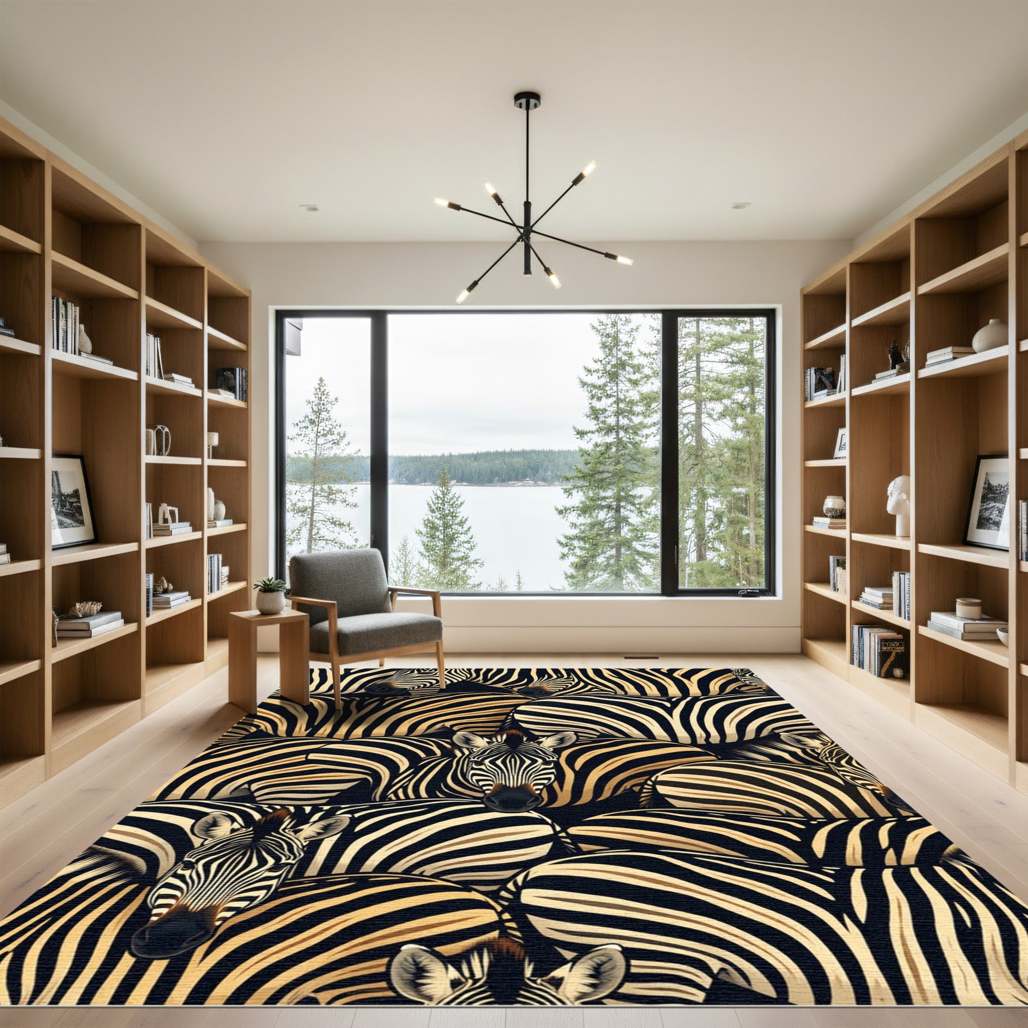 Bold Zebra Animal Stripe Monochrome Rug