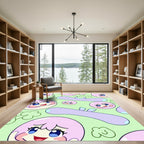 Kawaii Pastel Pink Cute Character Collection Rug