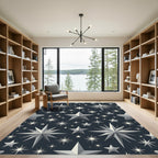 Cosmic Starry Night Silver Rug