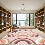 Terracotta Boho Rainbow Arches Blush Rug