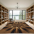 Golden Starburst Sun Rays Rug