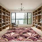 Art Deco Blush Shell Geometric Rug