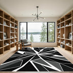 Monochrome Abstract Geometric Star Fragment Rug