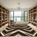 Earthy Chevron Striped Abstract Rug
