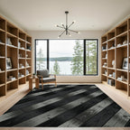 Modern Diagonal Charcoal Plank Texture Rug