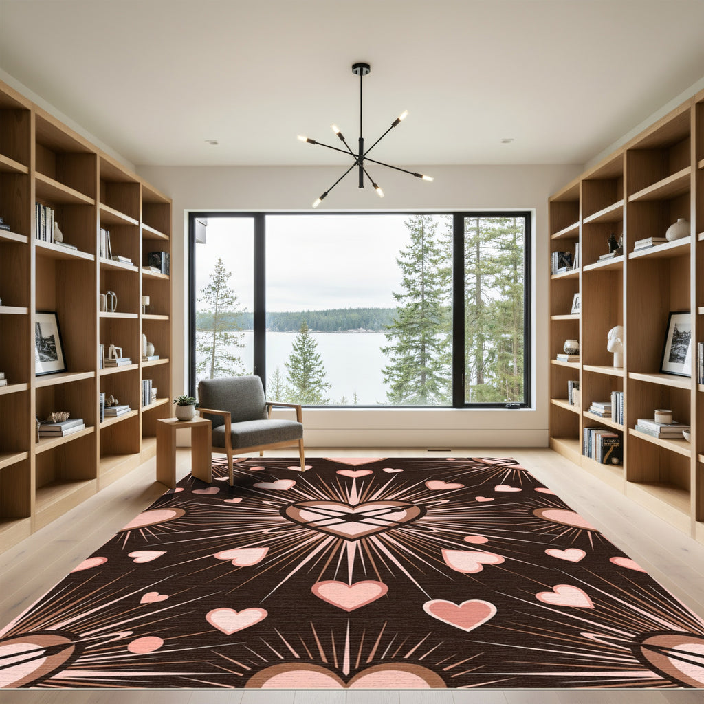 Pink Hearts Bursting Radiance Rug