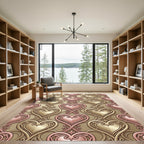 Ornate Rose Gold Heart Filigree Rug