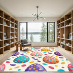 Playful Polka Dot Confetti Easter Eggs Rug
