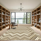 Earthy Tones Chevron Zigzag Stripes Rug