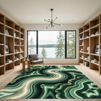 Emerald Agate Swirl Streaked Rug