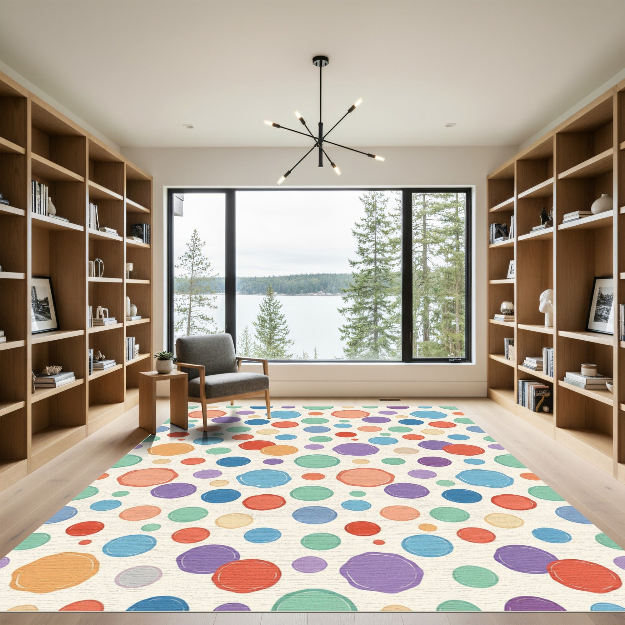 Playful Multicolored Speckled Polka Dot Rug