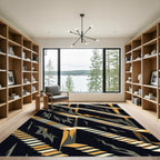 Geometric Staircase Abstract Optical Illusion Rug
