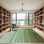 Sage Green Faded Grid Rug