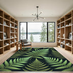 Lush Green Fern Botanical Repeat Rug