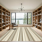 Neutral Tones Vertical Stripe Rug