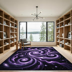 Cosmic Purple Nebula Abstract Swirl Rug