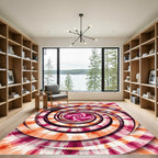 Vivid Magenta Orange Swirl Funnel Rug