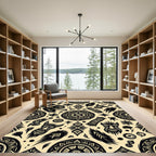 Tribal Masks Stars Feathers Sun Circles Rug