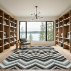 Earth Tones Striped Zigzag Rug