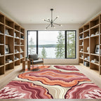 Coral Peach Agate Swirl Rug
