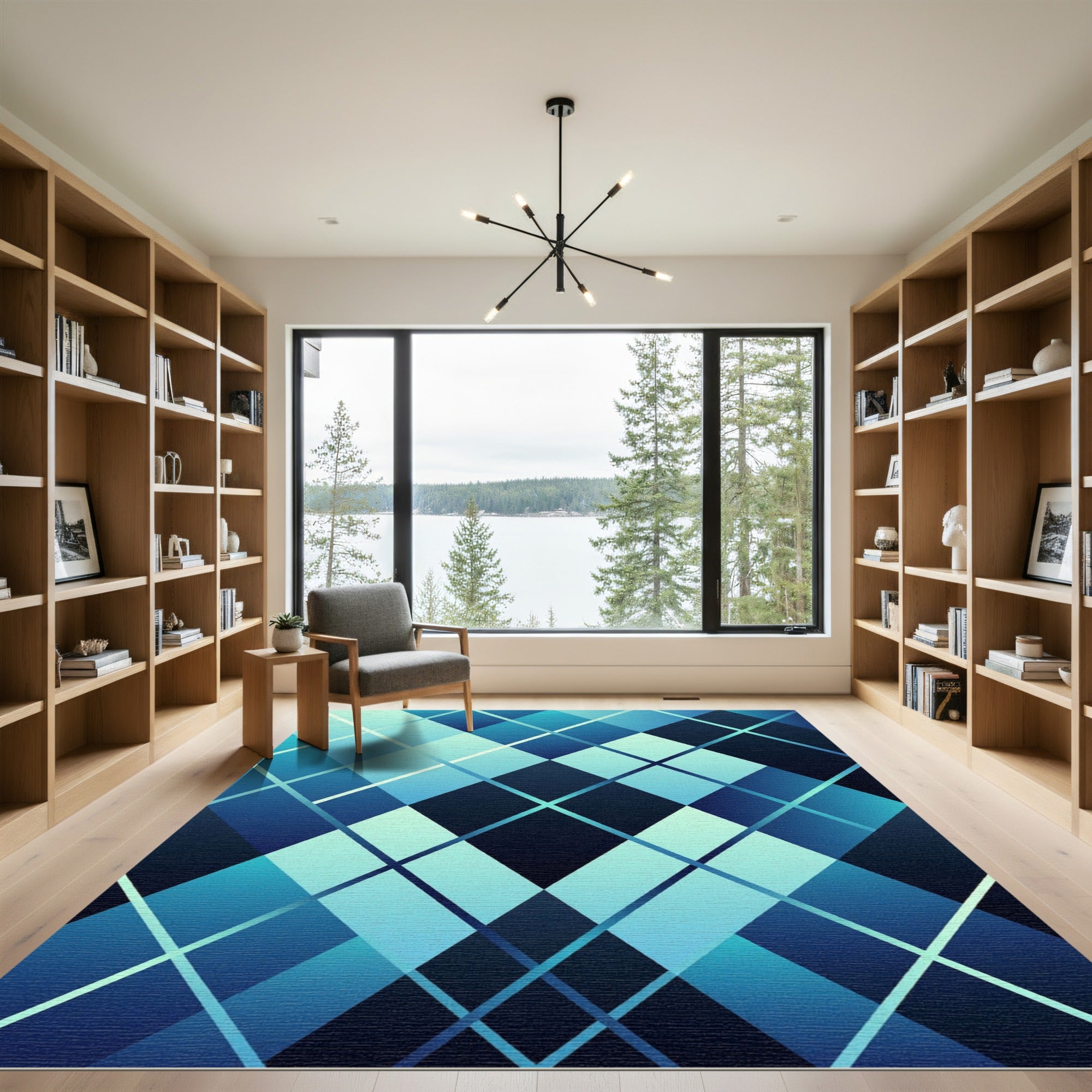 Oceanic Diamond Gradient Geometric Rug