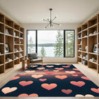 Pink Heart Scatter Gradient Rug