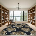Leopard Spot Black Gold Animal Rug