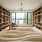 Sandy Tan Wavy Stripe Rug