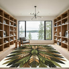 Green Brown Golden Feather Radiance Rug