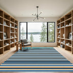Coastal Ocean Shoreline Horizontal Stripe Rug