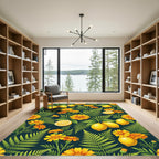 Sunlit Lemon and Marigold Botanical Garden Rug
