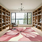 Soft Pink Rose Petal Swirl Rug