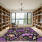 Opulent Orchid Scrollwork Gardens Rug