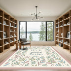 Pastel Botanical Branch Repeating Pattern Rug
