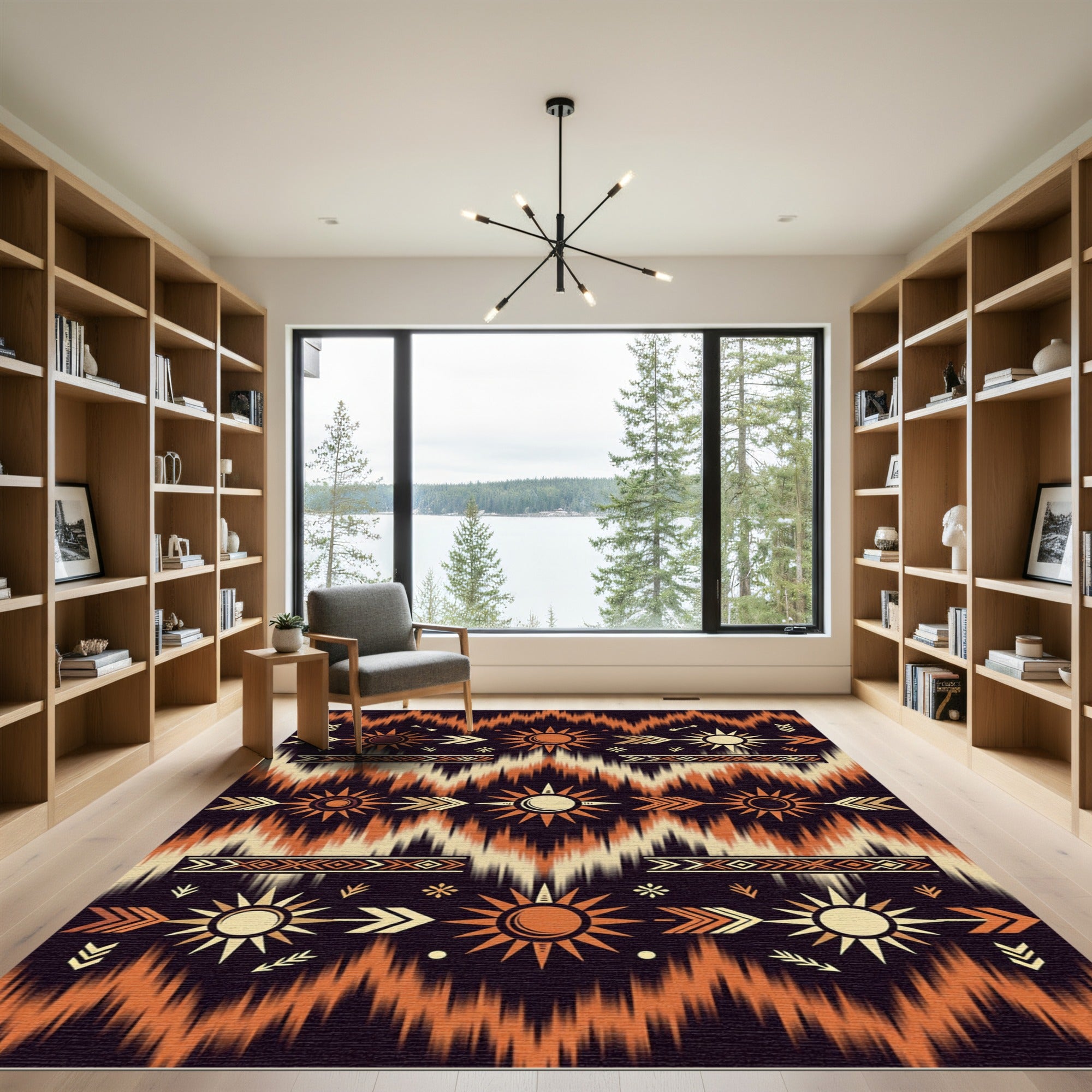 Tribal Sun Arrow Zigzag Rug