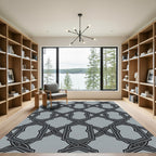 Geometric Interlocking Chain Medallion Rug