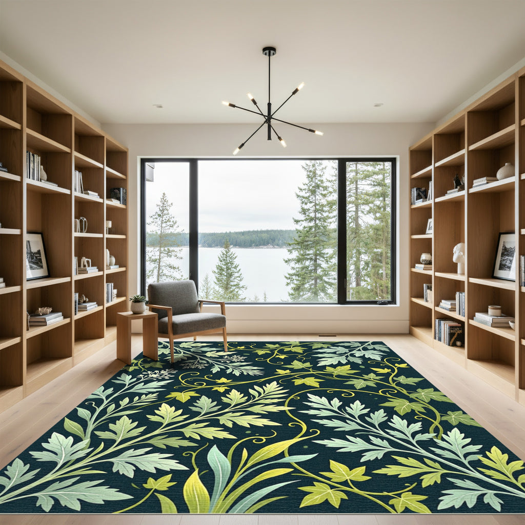 Botanical Fern Ivy Cream Sage Meadow Rug