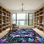 Celestial Neon Unicorn Galaxy Forest Rug