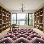 Geometric Mauve Chevron Peak Rug