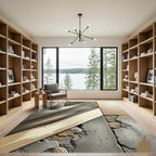 Concrete Strokes Abstract Rug