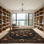 Antique Bronze Swirl Mandala Medallion Rug