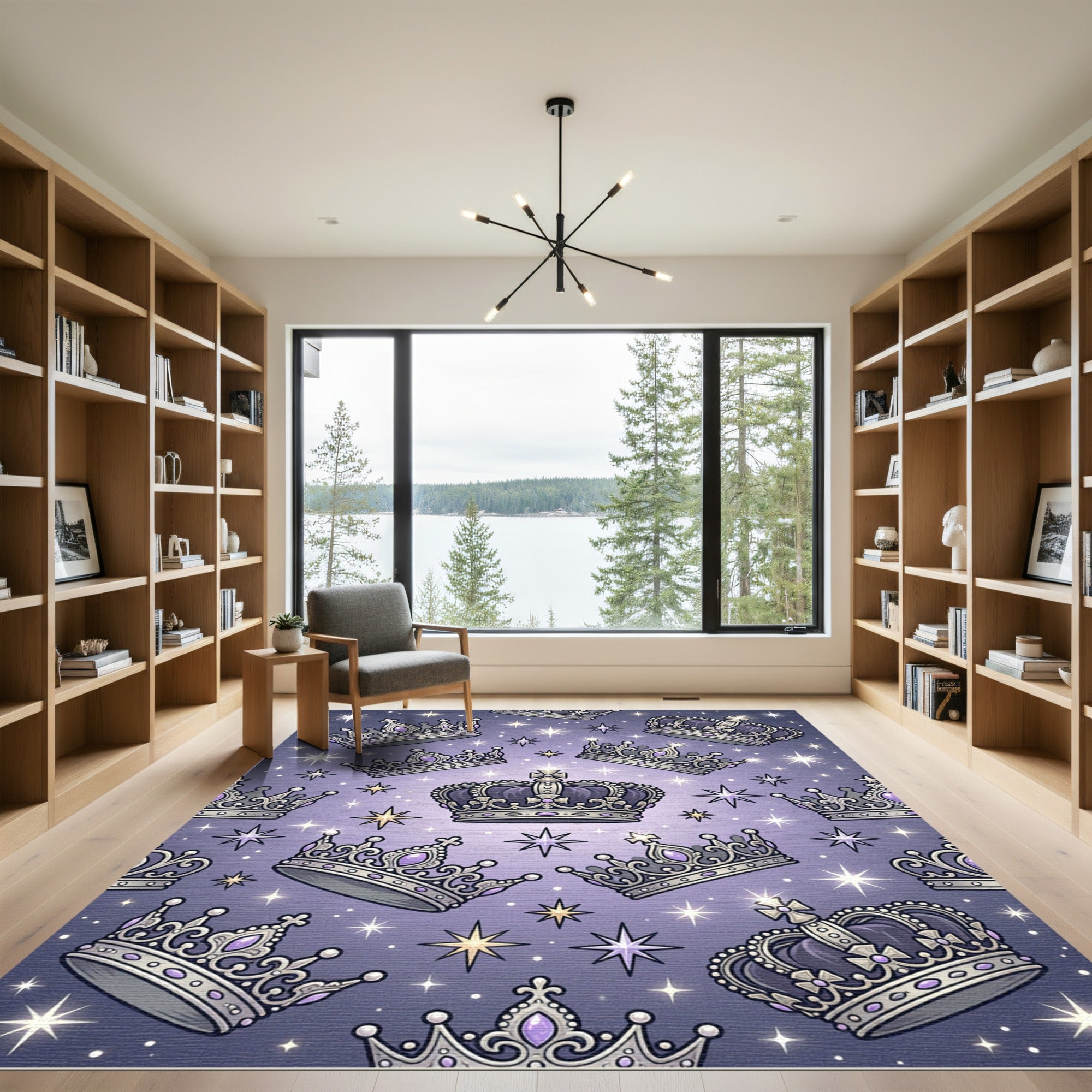 Royal Purple Crown and Starry Night Rug