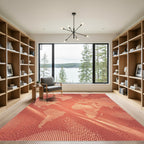 Coral Halo World Map Dots Rug